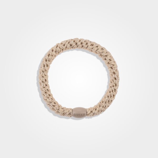 KKNEKKI Beige glitter, geflochtener Haargummi