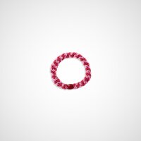 KKNEKKI Red-Bubblegum stripe, geflochtener Haargummi